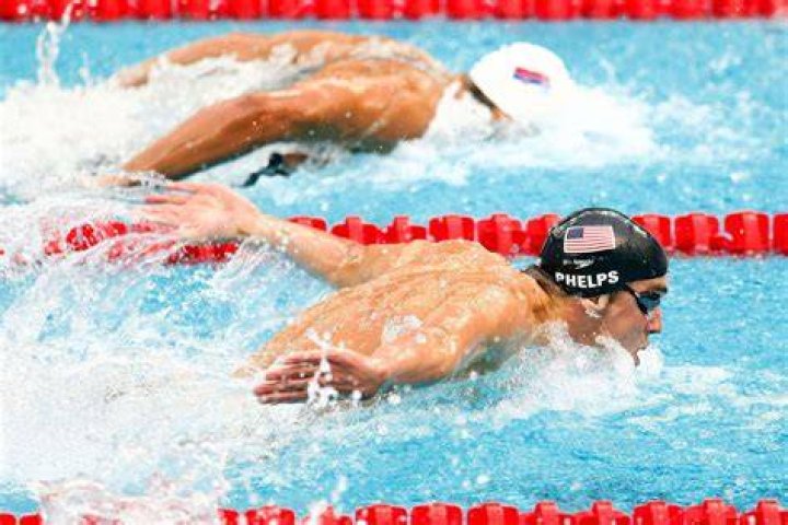 Michael Phelps at Olympic Park in London