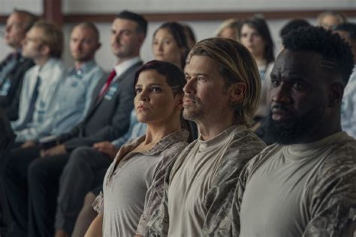 Obliterated. (L to R) Nick Zano as Chad McKnight, Alyson Gorske as Lana, Shelley Hennig as Ava Winters in Obliterated. Cr. Courtesy of Netflix &copy; 2023