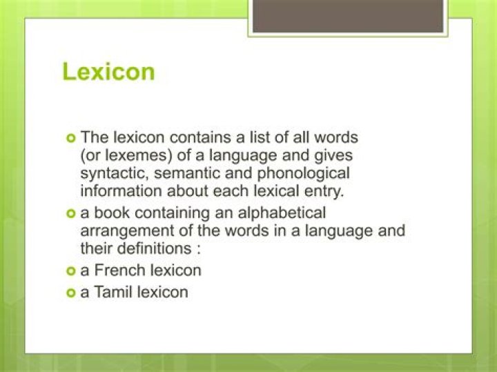 What is a lexicon?