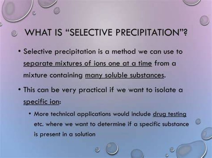 What is selective precipitation?
